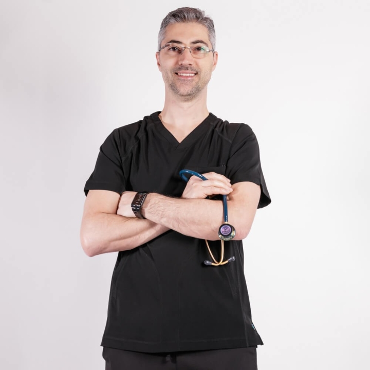 Bluza medicala Lotus Flex, stretch, negru, TS-NP9 - imagine 3