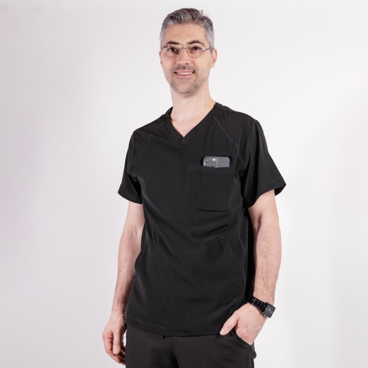 Bluza medicala Lotus Flex, stretch, negru, TS-NP9 - imagine 4