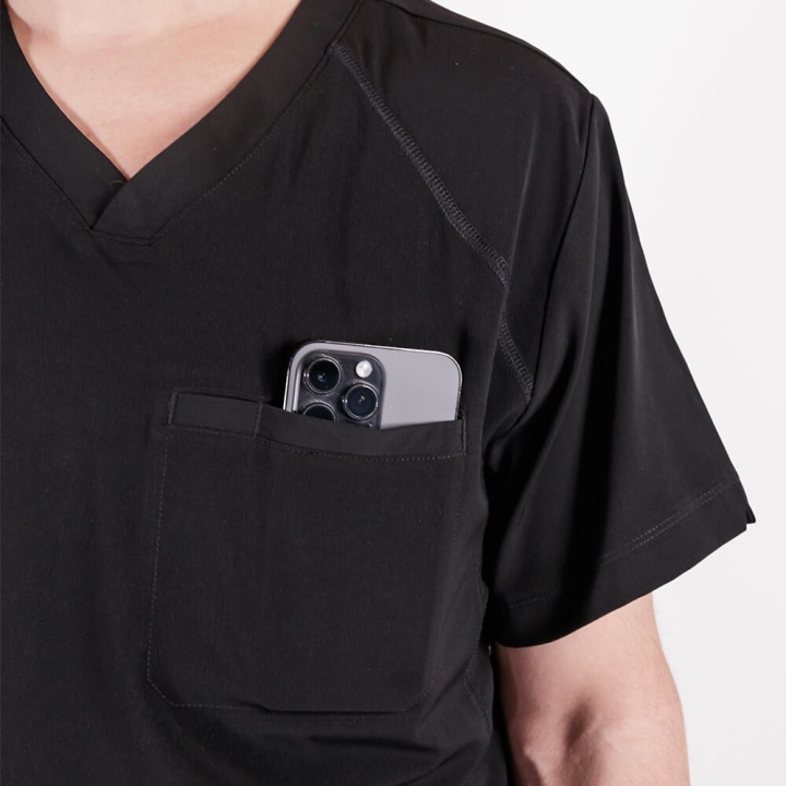 Bluza medicala Lotus Flex, stretch, negru, TS-NP9 - imagine 5