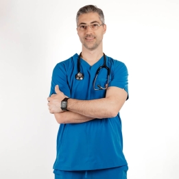 Bluza medicala Lotus Flex, stretch, albastru royal, TS-NP9