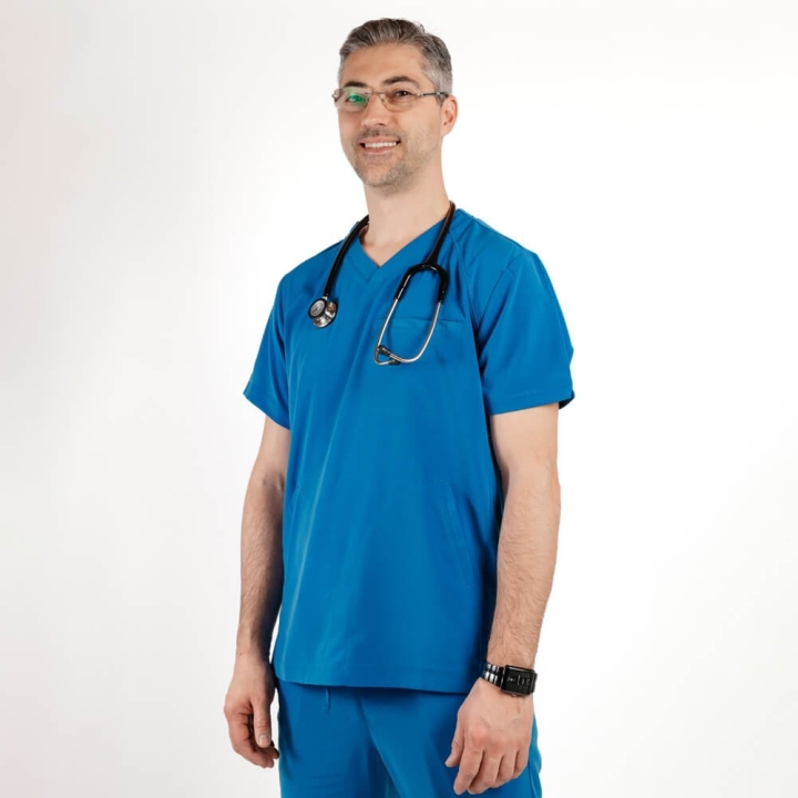 Bluza medicala Lotus Flex, stretch, albastru royal, TS-NP9 - imagine 3