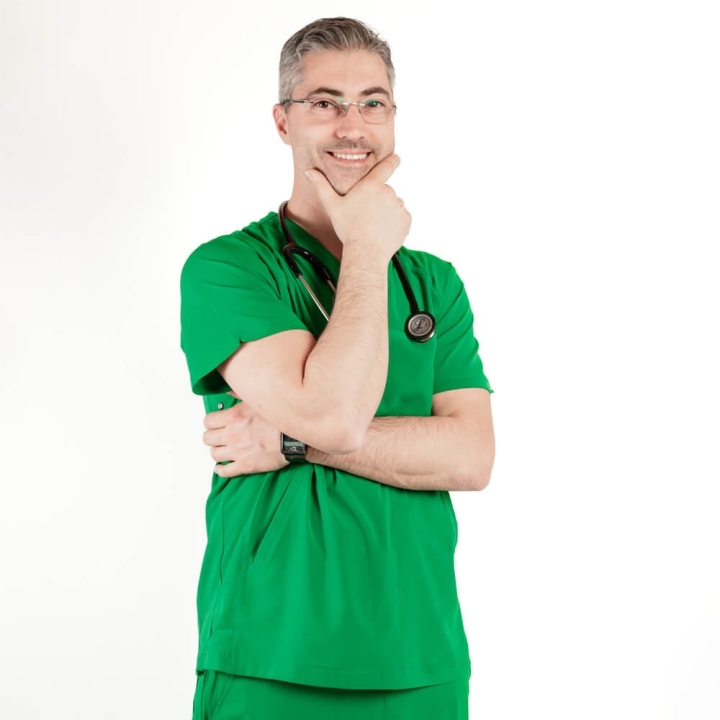 Bluza medicala Lotus Flex, stretch, verde chirurgical inchis, TS-NP9 - imagine 2