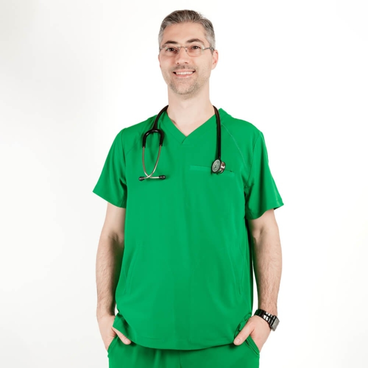 Bluza medicala Lotus Flex, stretch, verde chirurgical inchis, TS-NP9 - imagine 3