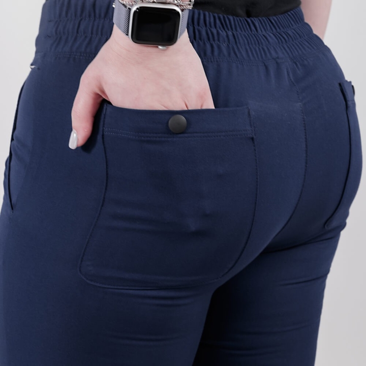 Pantaloni medicali Lotus Flex, stretch, cu snur, bleumarin, TRS-SP9 - imagine 5