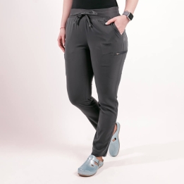 Pantaloni medicali Lotus Flex, stretch, cu snur, gri, TS-SP3