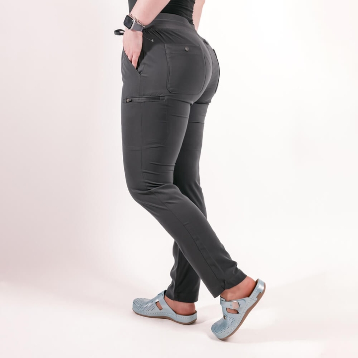 Pantaloni medicali Lotus Flex, stretch, cu snur, gri, TS-SP3 - imagine 5