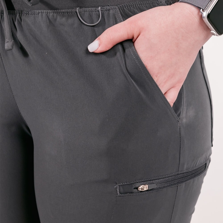 Pantaloni medicali Lotus Flex, stretch, cu snur, gri, TS-SP3 - imagine 9