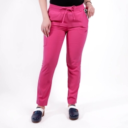 Pantaloni medicali Lotus Flex, stretch, cu snur, fucsia orhidee, TS-SP3