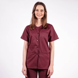 Bluza asimetrica cu capse Lotus 2, visiniu