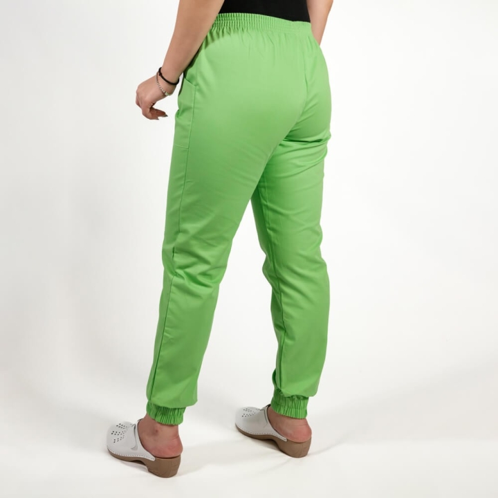 Pantalon unisex Lotus 2, cu elastic in talie si manseta, verde island - imagine 3
