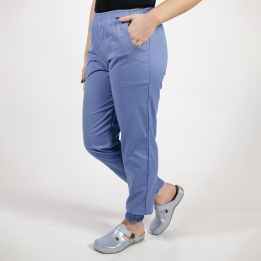 Pantalon unisex Lotus 1, cu elastic in talie si manseta, albastru ciel