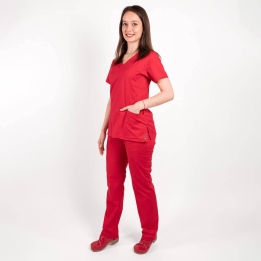 Costum medical Lotus Flex, stretch, rosu, CVC-NP4 CVC-SP2
