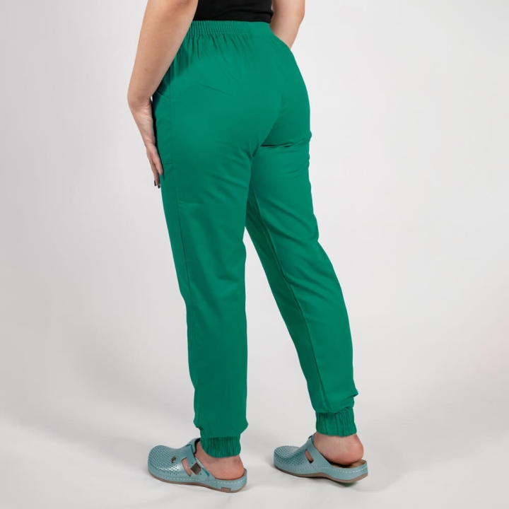Pantalon unisex Lotus 1, cu elastic in talie si manseta, verde hunter - imagine 3