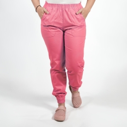 Pantalon unisex Lotus 2, cu elastic in talie si manseta, roz prafuit