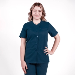 Bluza asimetrica cu capse Lotus 2, bleumarin