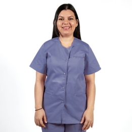 Bluza asimetrica cu capse Lotus 2, indigo