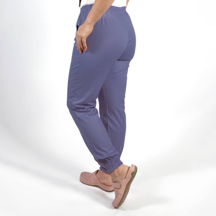Pantalon unisex Lotus 2, cu elastic in talie si manseta, indigo - imagine 3