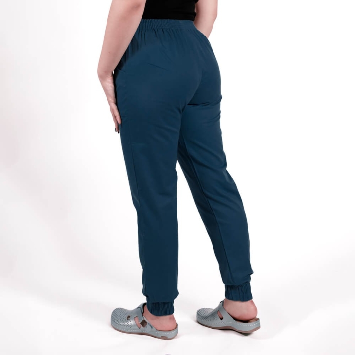 Pantalon unisex Lotus 2, cu elastic in talie si manseta, bleumarin - imagine 3