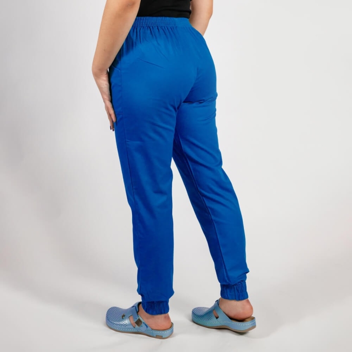 Pantalon unisex Lotus 1, cu elastic in talie si manseta, albastru royal - imagine 3
