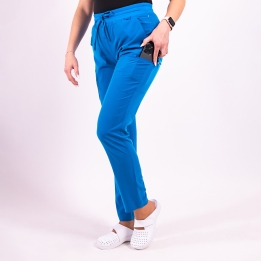 Pantaloni medicali Lotus Flex, stretch, cu snur, albastru royal, TS-SP3