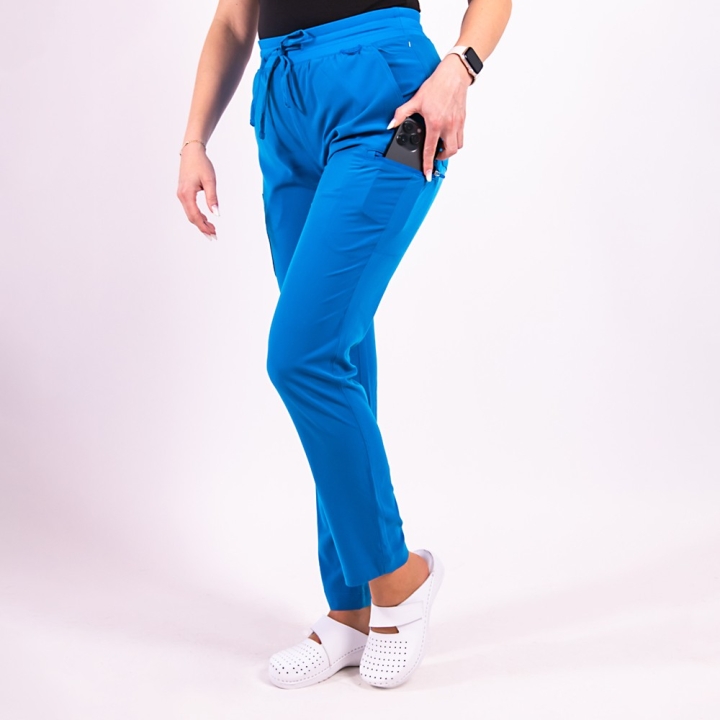 Pantaloni medicali Lotus Flex, stretch, cu snur, albastru royal, TS-SP3 - imagine 1
