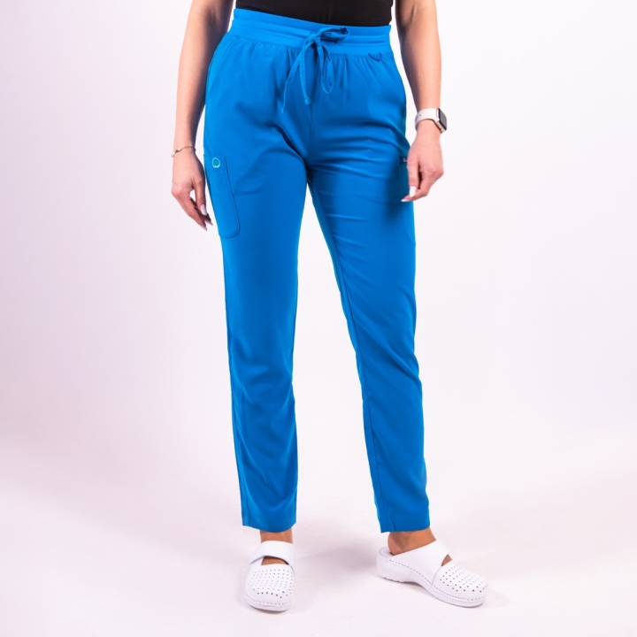 Pantaloni medicali Lotus Flex, stretch, cu snur, albastru royal, TS-SP3 - imagine 2