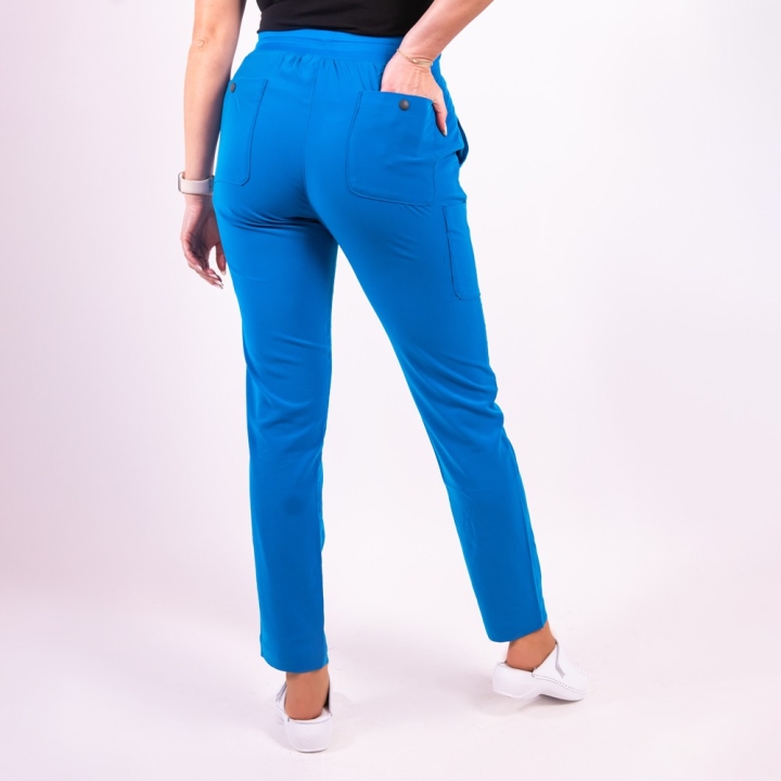 Pantaloni medicali Lotus Flex, stretch, cu snur, albastru royal, TS-SP3 - imagine 4