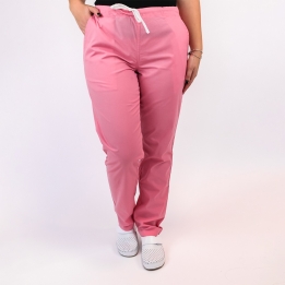Pantalon unisex Lotus 1, cu snur, roz prafuit