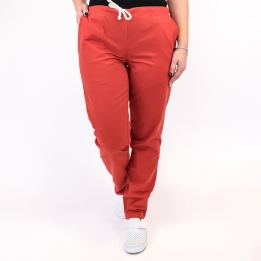 Pantalon unisex Lotus 1, cu snur, rosu