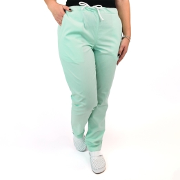Pantalon unisex Lotus 1, cu snur, verde menta