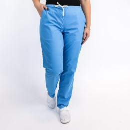 Pantalon unisex Lotus 1, cu snur, albastru deschis