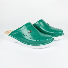 Saboti medicali, unisex, din piele, verde, Leon V200