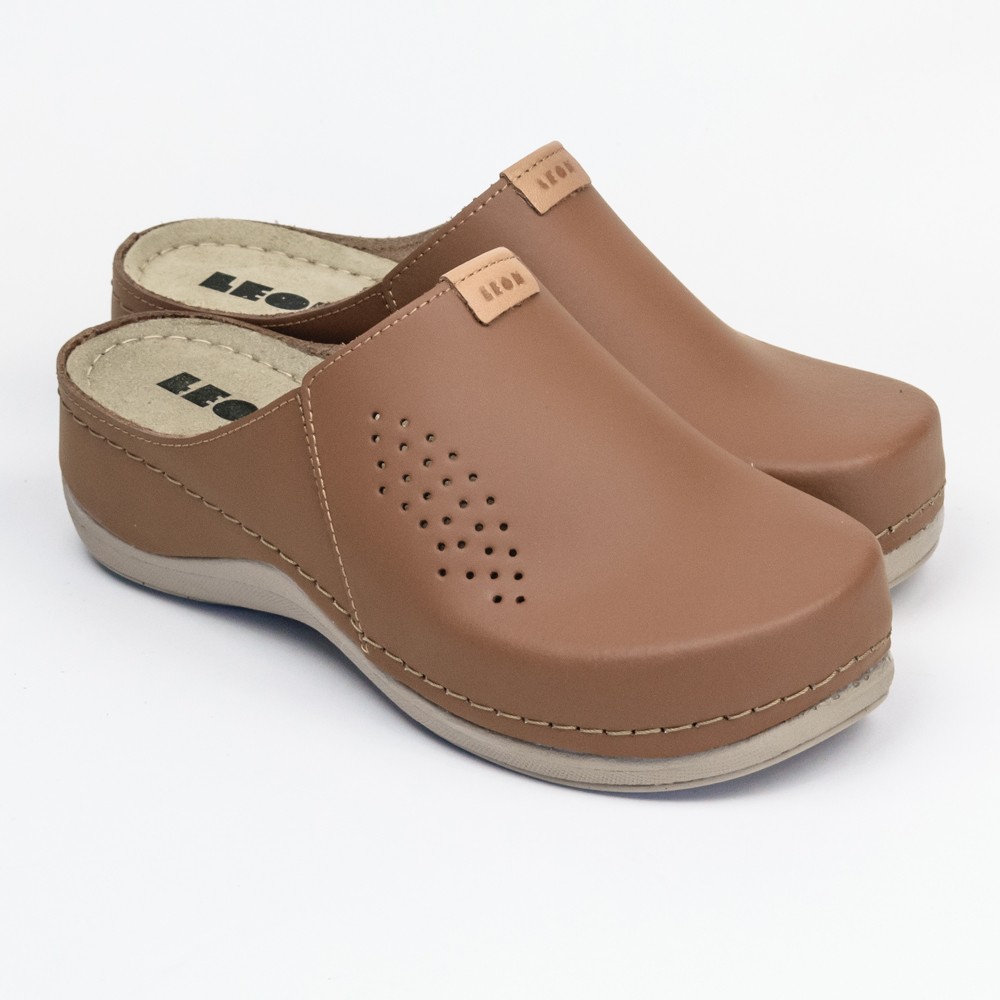 Saboti medicali Leon 930 Bakkar, de dama, din piele, maro mat