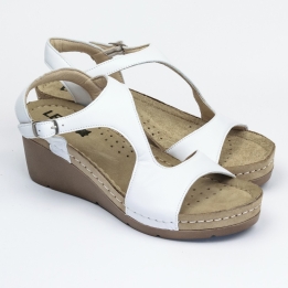 Sandale Leon 1050, de vara, din piele, alb