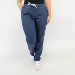 Pantalon unisex Lotus 1, cu snur, bleumarin
