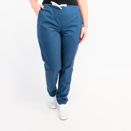 Pantalon unisex Lotus 1, cu snur, turcoaz inchis