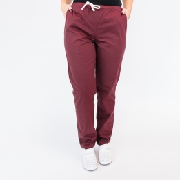 Pantalon unisex Lotus 1, cu snur, visiniu