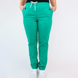 Pantalon unisex Lotus 1, cu snur, verde chirurgical
