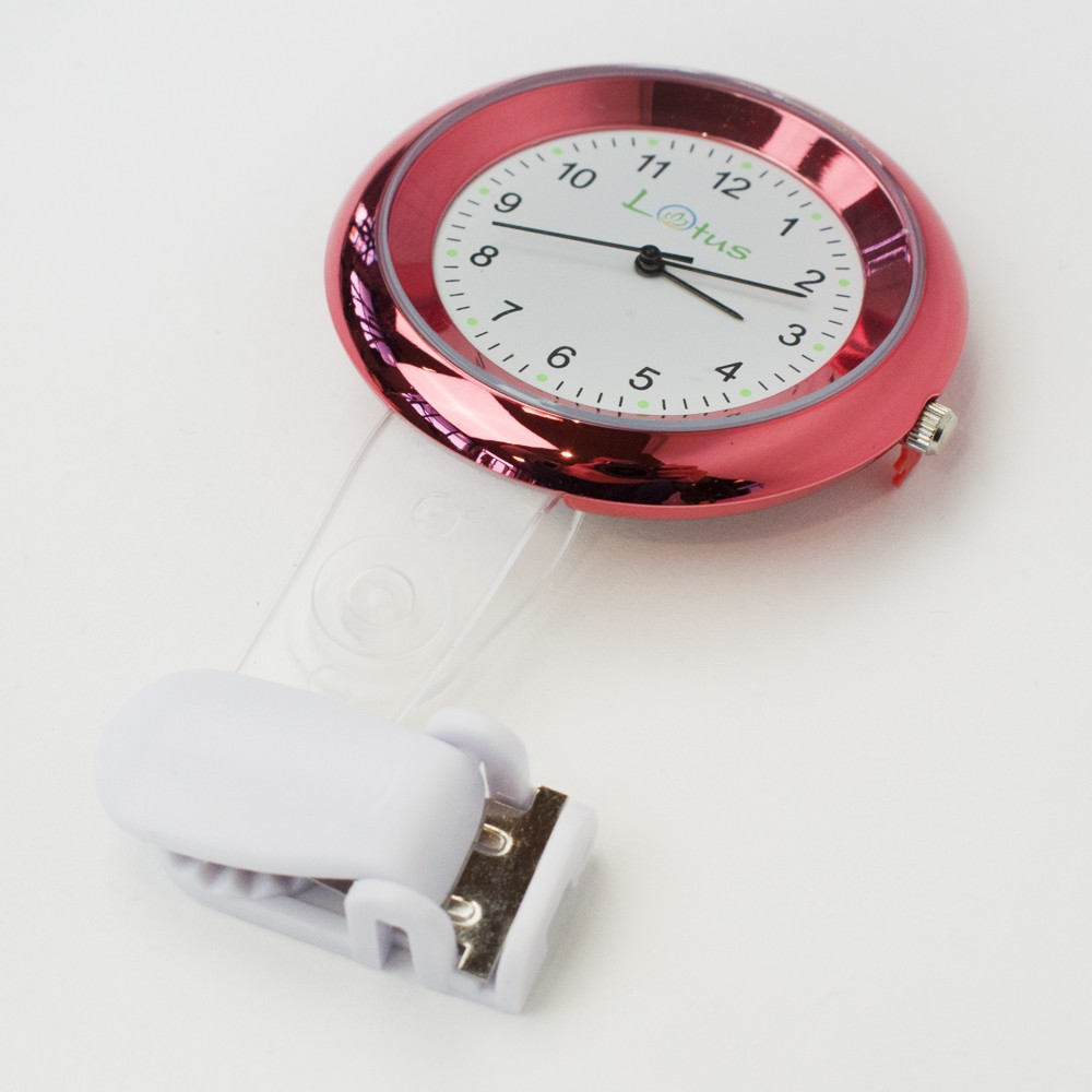 Ceas pentru doctori, cu clip-on, Lotus, rosu