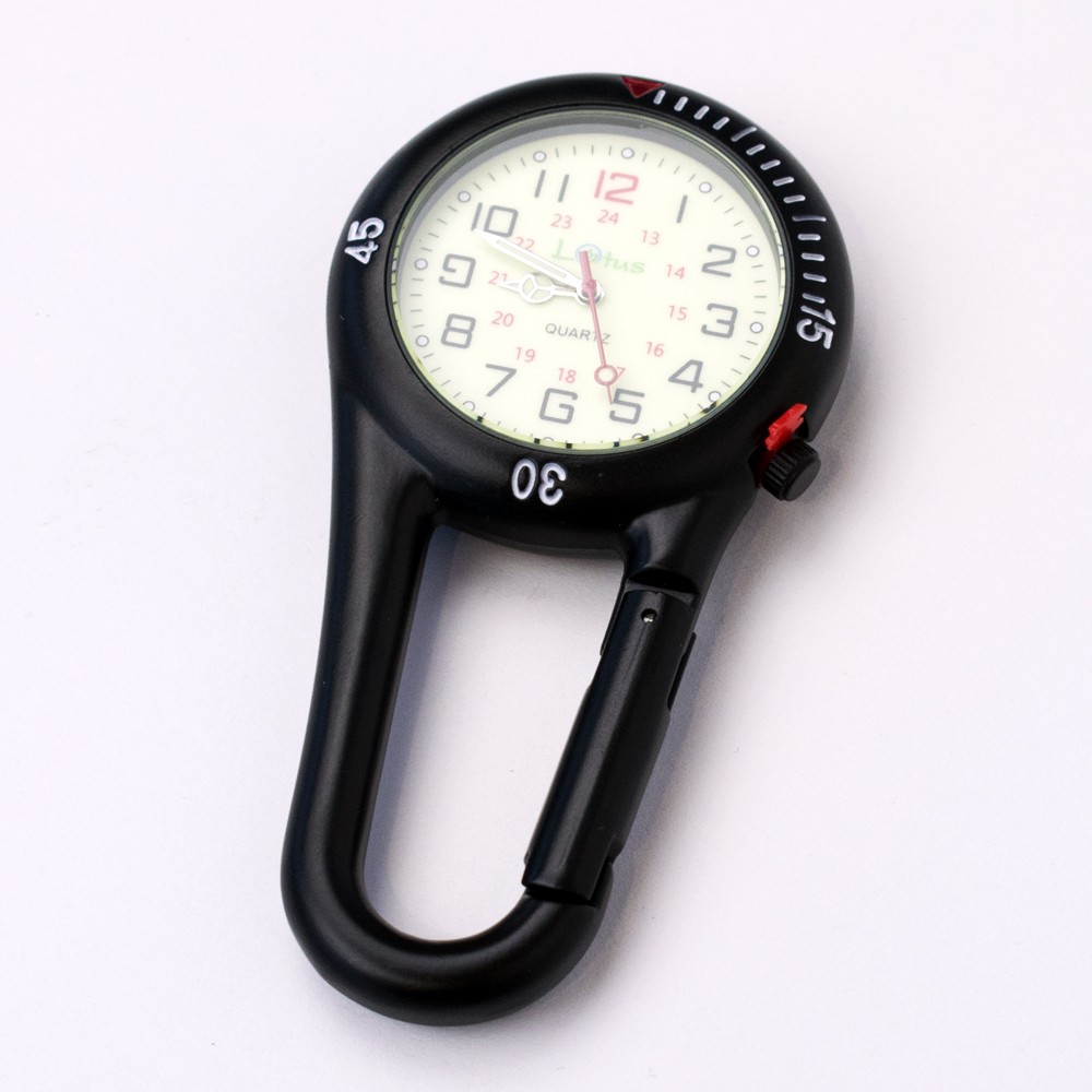 Ceas pentru doctori, cu carabiniera, negru, Lotus
