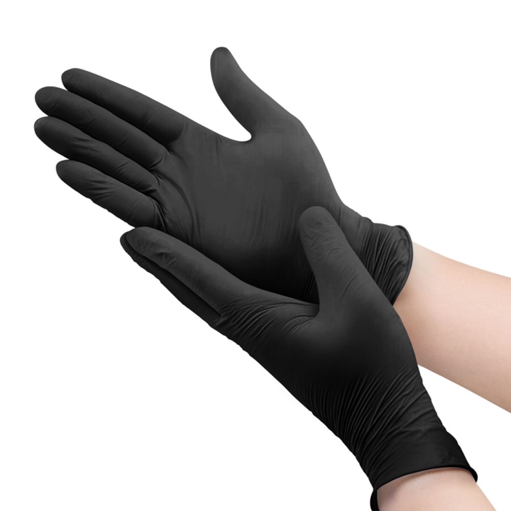 Manusi de examinare din nitril, de unica folosinta, nepudrate, negre, 100 buc. - imagine 1