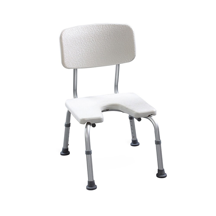 Scaun pentru baie cu spatar, sezut in forma de U - TBB796L - imagine 1