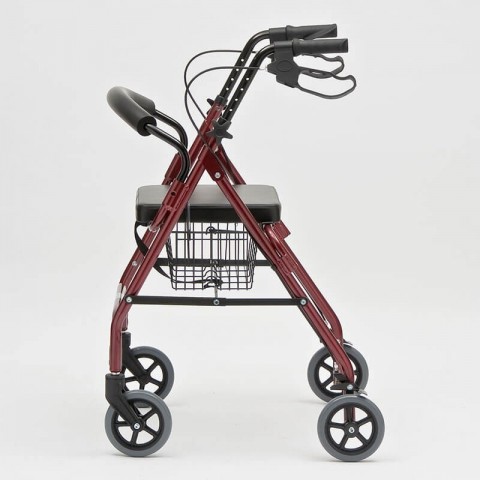 Rolator pliabil cu 4 roti, frana, scaun si cos, din otel - FS966LH