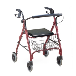 Rolator pliabil cu 4 roti, frana, scaun si cos, din otel - FS966LH