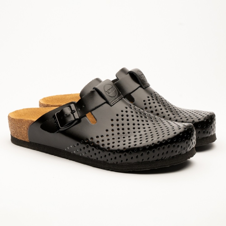 Saboti medicali Leon 4250, de dama, din piele, negru - imagine 1