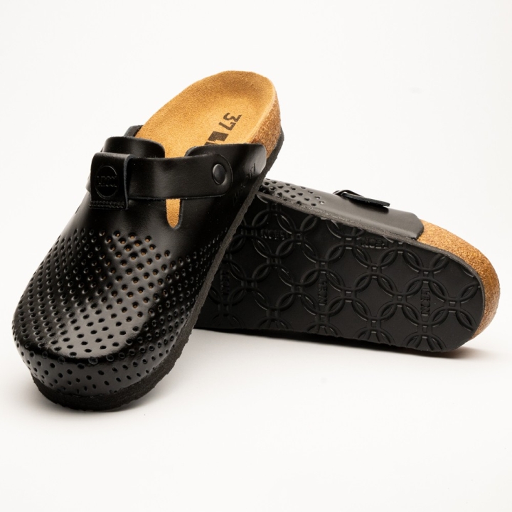 Saboti medicali Leon 4250, de dama, din piele, negru - imagine 3