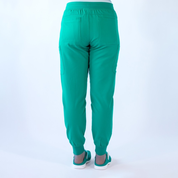 Pantaloni medicali Lotus Flex, stretch, cu snur, verde chirurgical, TRS-SP4-V3 - imagine 4