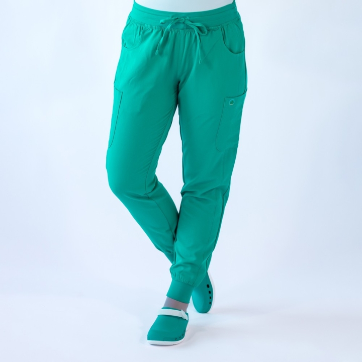 Pantaloni medicali Lotus Flex, stretch, cu snur, verde chirurgical, TRS-SP4-V3 - imagine 1