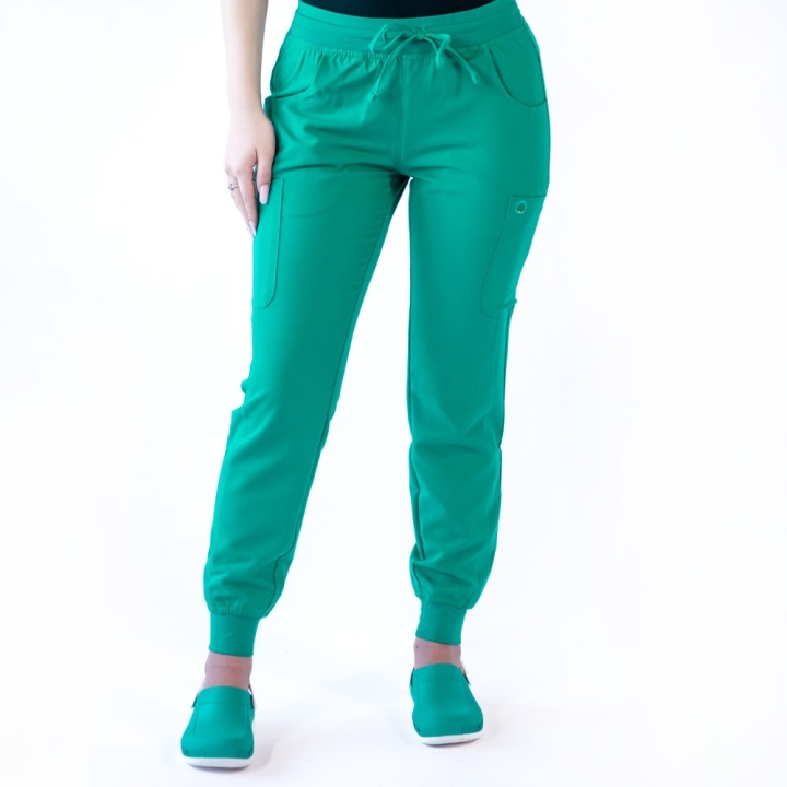 Pantaloni medicali Lotus Flex, stretch, cu snur, verde chirurgical, TRS-SP4-V3 - imagine 2