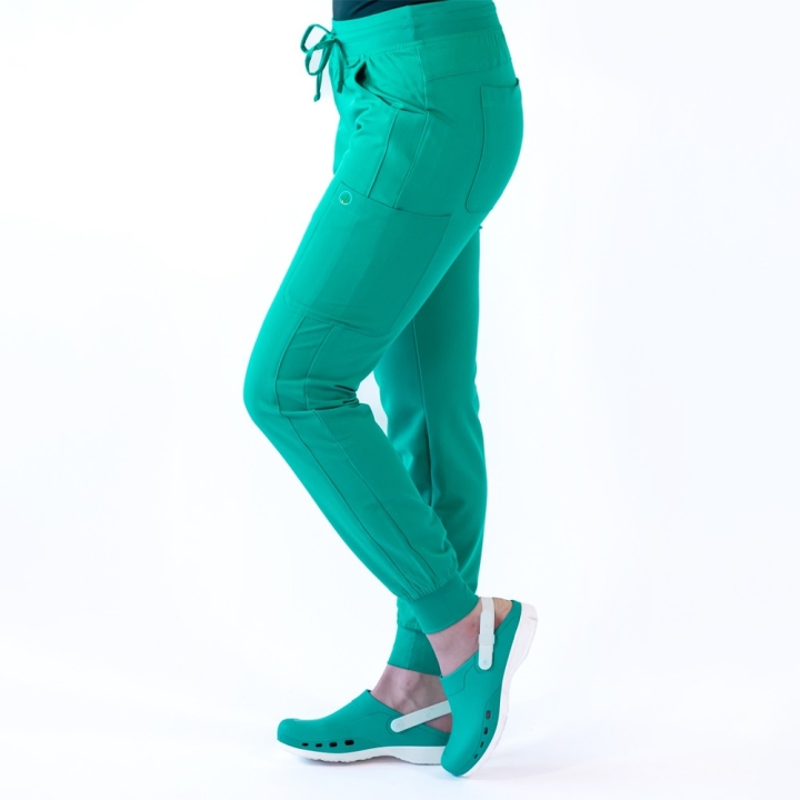 Pantaloni medicali Lotus Flex, stretch, cu snur, verde chirurgical, TRS-SP4-V3 - imagine 3